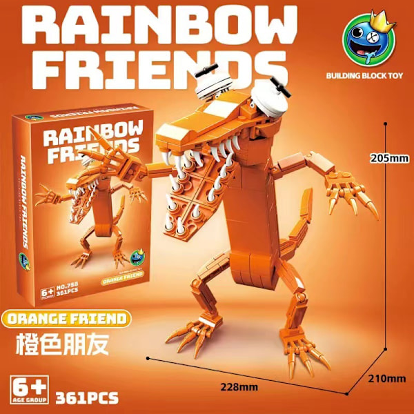 Rainbow Friends Monster MOC Vihreä Purppura Takahuone Hahmo Rakennuspalikat Puzzle Kokoonpano Leikkikalut