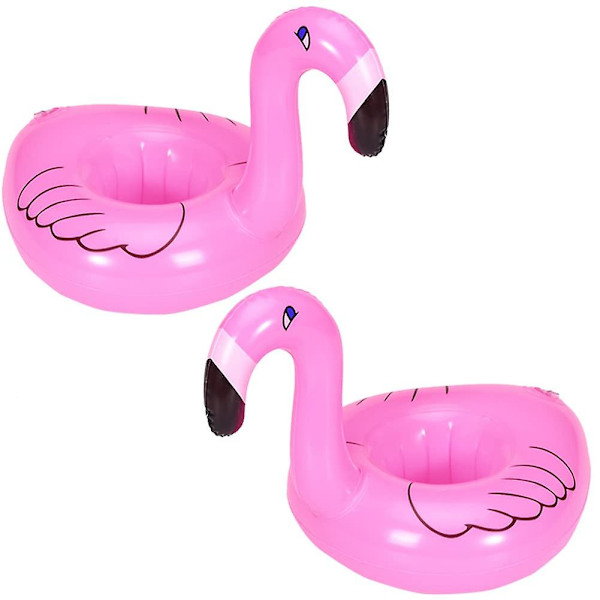 2 st flamingo mugghållare, uppblåsbar dryckeshållare