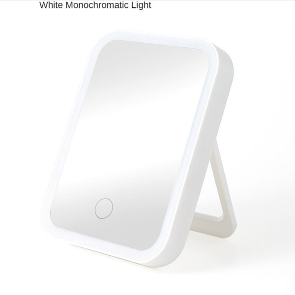 Sammenleggbart bærbart speil LED-sminkespeil med lys White monochromatic
