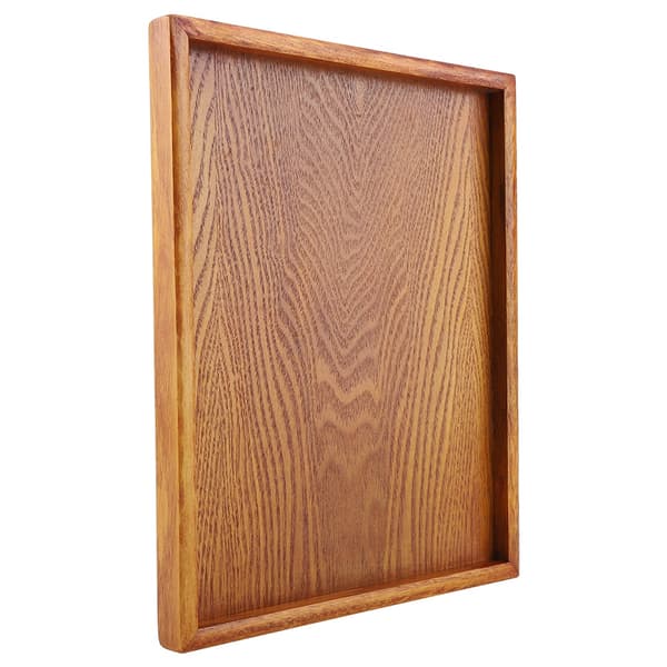 Rektangulär Träbricka Tebricka Serveringsbord Tallrik Snacks Matförvaringsfat för Hotell Hem (30*24cm)