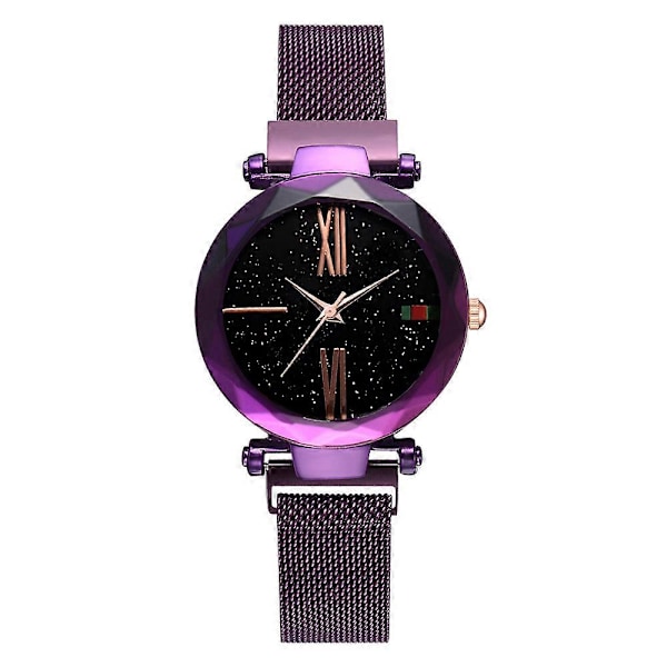 Fashionabla Analoga Kvarts Damklockor Mesh Armband Vacker Stjärnhimmel Urtavla Armbandsur
