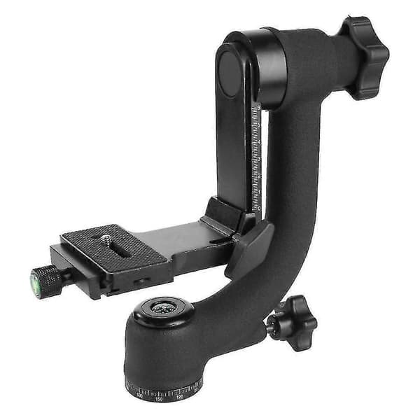 Professionelt DSLR Gimbal Tripod Hoved med UNC 1/4 Arca-Swiss Quick Release Plade