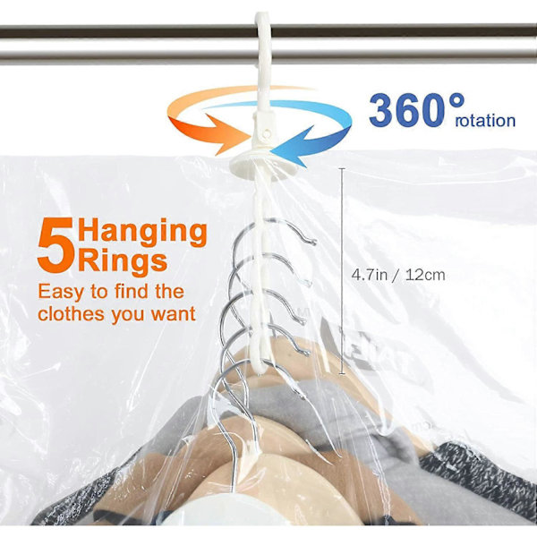 Hängande Vakuumförvaringspåsar 4-pack L 135 x 70 cm för garderobsförvaring