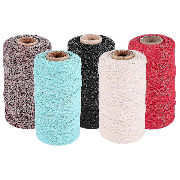5 stk. Macrame Snor Macrame Snor DIY Håndværk Snor Spole Garn Rustik Snor Reb 2 Mm X10
