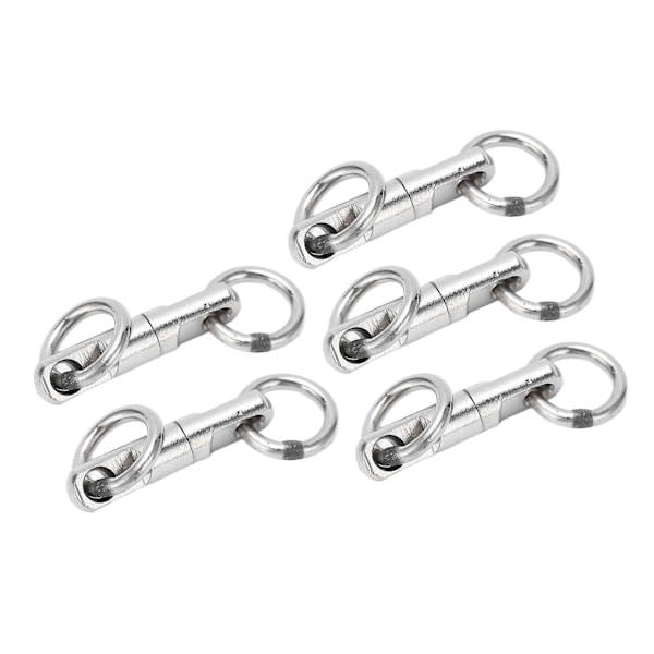 Rustfri stål rullende drejelig ring fiskekrog connector - 5 stk/lot (3.5#)