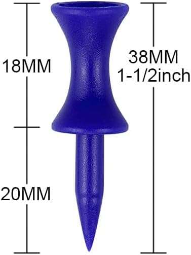 Golf tees i plastik 100 stk. blå 38mm