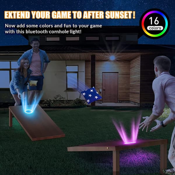 Fargerik cornhole-lys sandsekkbrett lys cornhole-lys fjernkontroll RGB markise