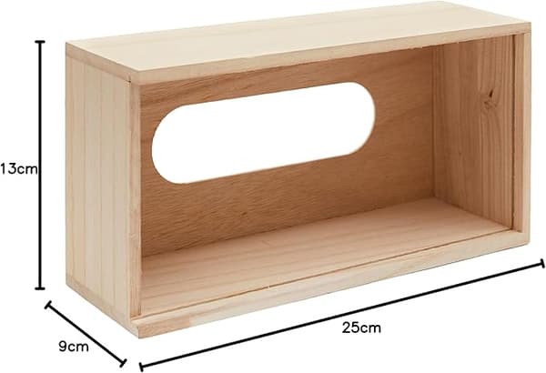 Tørkepapirboks med base, tre, beige, 25 x 13 x 9 cm