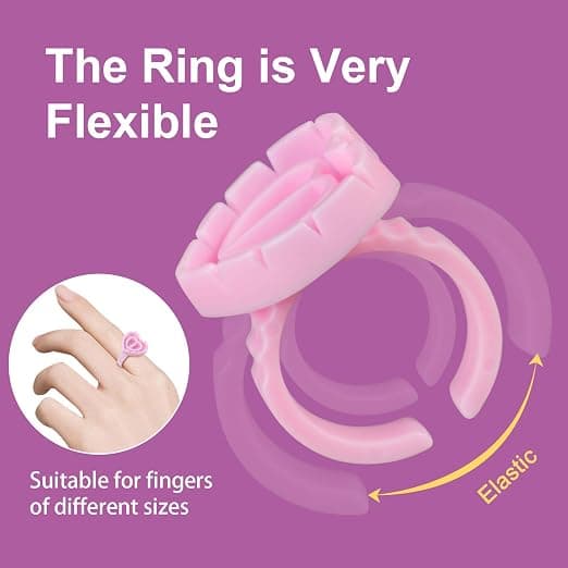 100 STK Limringer Vipperingser for Lim Limringer for Vippeextensions Vippelimholder Vipperingser Smarte Limkopper (Rosa)
