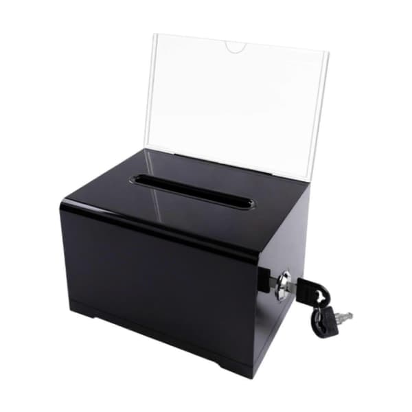 Visitkort Samleboks Billetbeholder til Virksomhedsreception Skrivebord Transparent Black