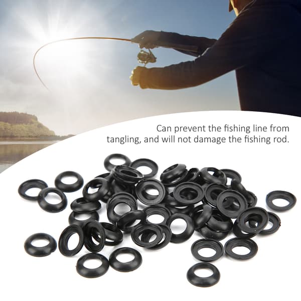 60 stk. fiskestangsbygning silikone elastisk viklingskontrol kjole ring trim ring adapter