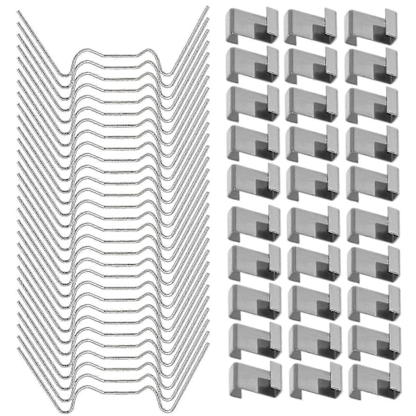 100 stk. drivhusklips for glass - rustfrie festeklips for drivhusvinduer for drivhusglass
