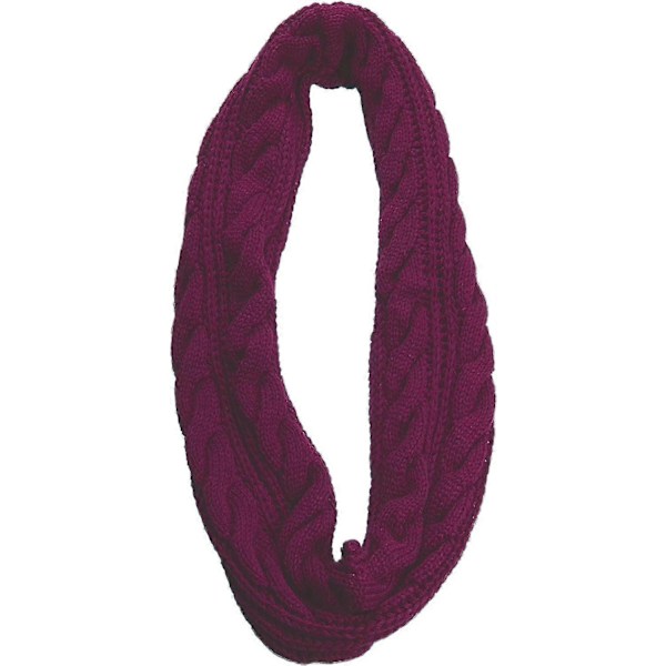 Dame Tyk Ribstrikket Vinter Infinity Circle Loop Halstørklæde Premium Twist Purple Red Grape
