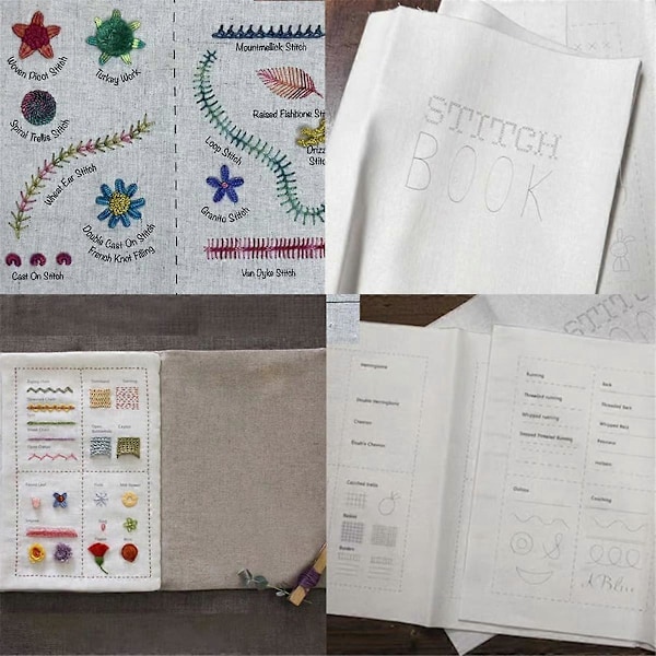 DIY Sybog Broderi Linned Flipbog Kreativt Håndlavet Linned