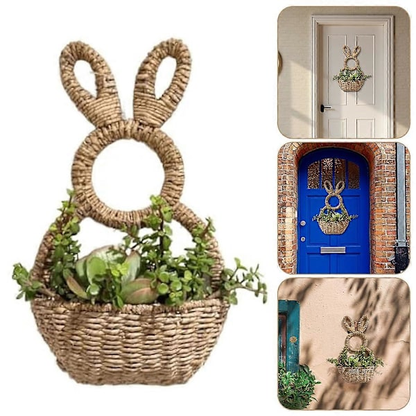 Påskehare Vævet Kurv Rustikke Blomster Display Potter til Hoveddørsdekorationer