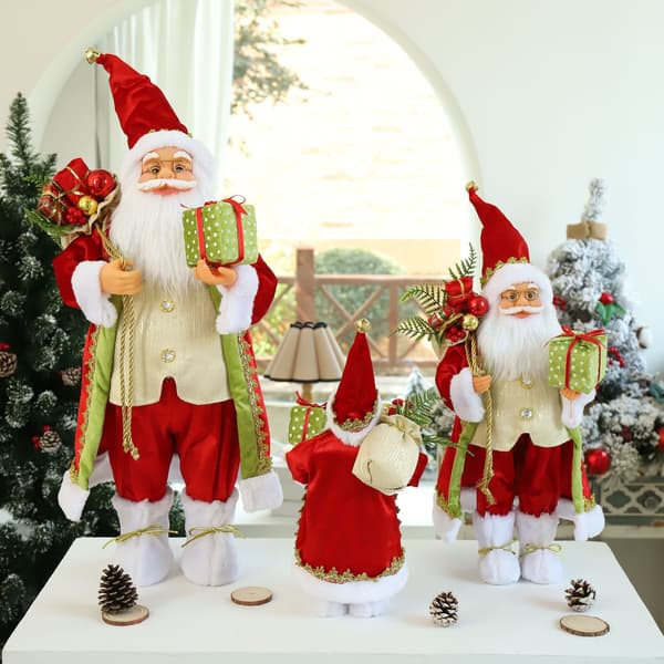 Stor Jul Tomte Docka, Stående Tomte Figur, Jul Heminredning, Barnpresent, 40 cm
