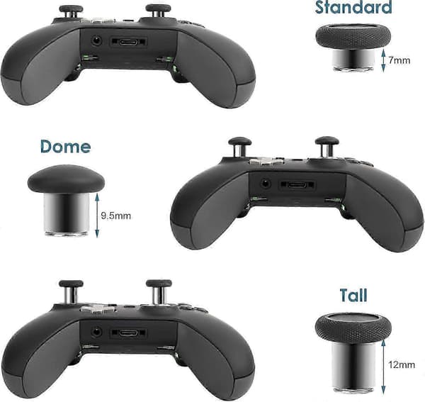 Udskiftnings-thumbsticks til Xbox Elite 1 Controller, 6 i 1 udskiftelige magnetiske joysticks til Xbox One Elite Controller Series 1