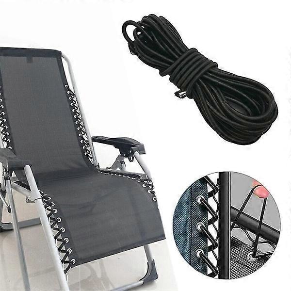 Elastiska snören med spetsar för Zero Gravity Chair Solstolar för Lafuma Rsx/rsxa, Redwood, Kit med 4 snören, Svart, 2.2m*2st, 1.37m*2st