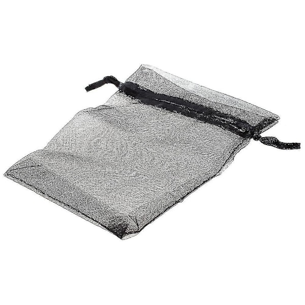 100 Svarta Organzapåsar för Bröllopsgåvor Smyckespåsar 9cm X 12cm