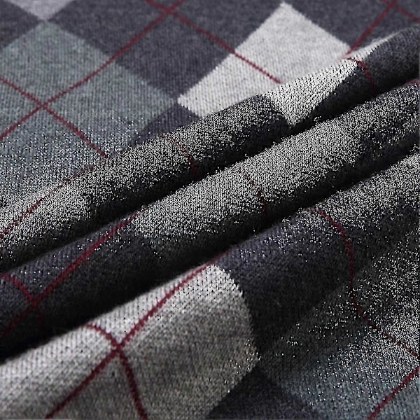Yynuda Herre Cashmere Pullover Ullblanding Ermeløs Strikket V-halsgenser L Dark Grey