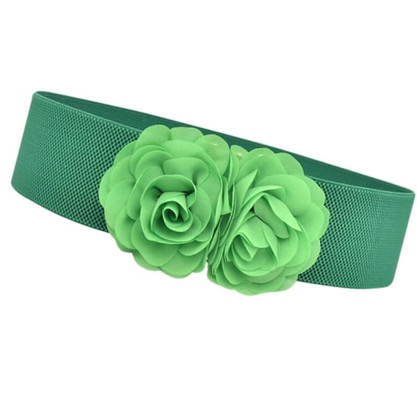 Elastisk midjebelte, bredt belte for kvinner for bluse, genser, maxi-skjorter Green