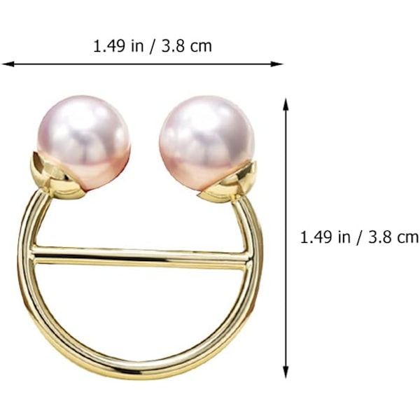 2 stk. Runde T-skjorte Klips Faux Perle Skjerf Ring Spenne Klips Skjerf Lås Skyvere Ring for Kvinner Jenter Tilbehør