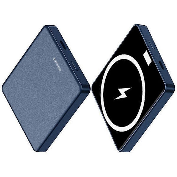 E30 10000mAh Magneettinen varavirtalähde 15W langaton lataus PD + QC 20W Ulkoinen akku Puhelinlaturi Blue