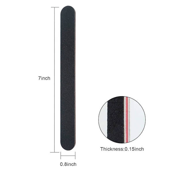 Neglefil 10 STK Professionel Dobbeltsidet Neglefile Smergellærred Sort Manicure