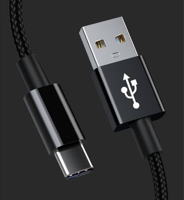 2-pak hurtigopladnings-USB-C-kabel til data/opladning, 2 m – Sort