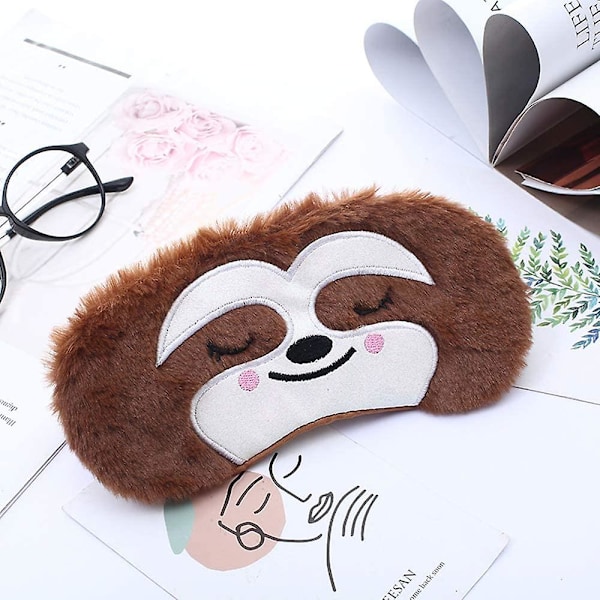 Acsergery stykker sjov gave bind for øjnene blød fluffy plys dovendyr sovemaske