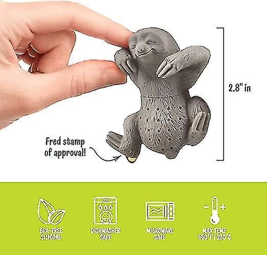 Sødt dovendyr te-si til løs te, silikone te-infuser, fleksibel genanvendelig te-diffuser filter si