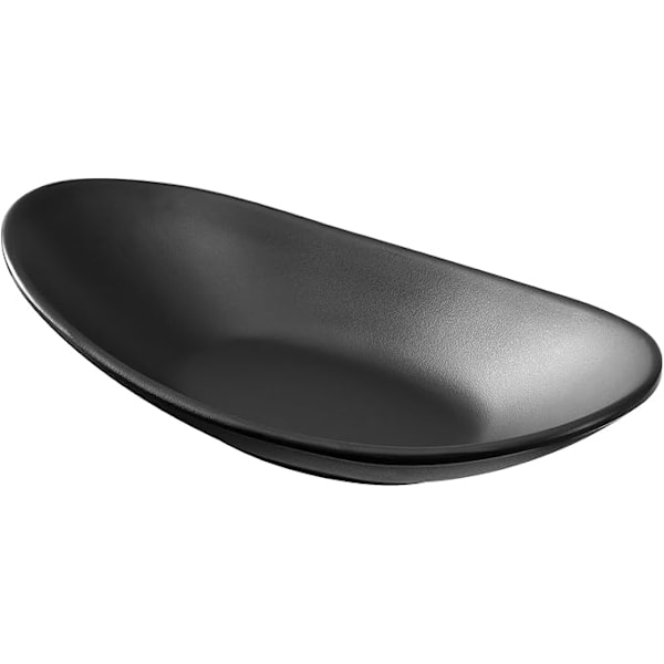 Sort skål, 21 x 11 cm, oval skål, tom entrélomme, moderne centerpiece design, bord slikholder