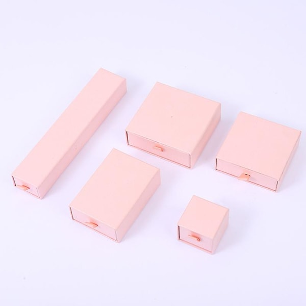 Yhden tuuman paksu paperilaatikko korulaatikko pink 10x10x2.5cm