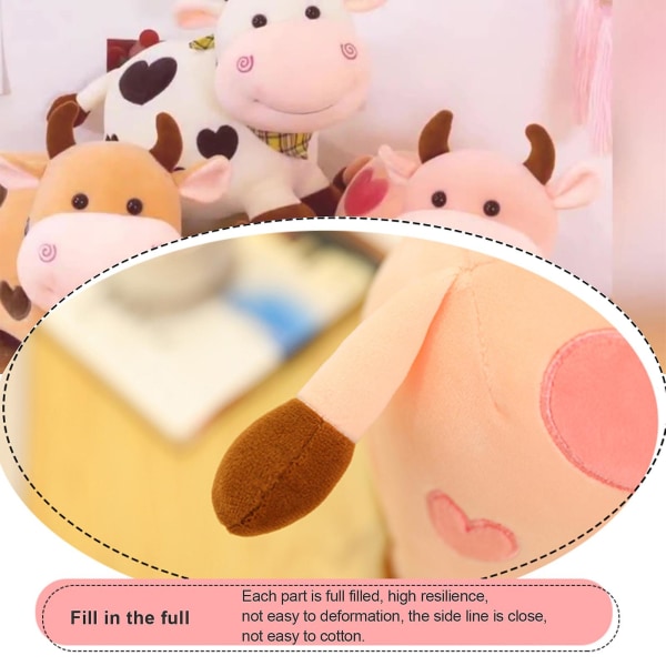 Smile Cow kosedyr Kawaii søte plysjleker for barn myke og behagelige til bursdag juledagsgave Brown 43cm