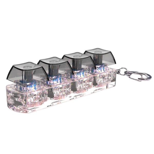 LED Lysende Tastatur Klik Legetøj 4-Tasters Tastehætte Tester Til Angstdæmpning Og Sensorisk Stimulation I Holdbart Design Black transparent tr