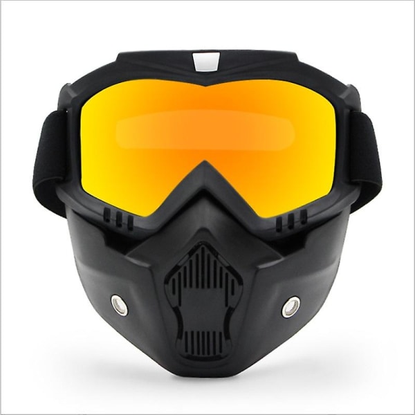 Lbq Herr Dam Skid Snowboard Mask Snöskoter Skidglasögon Vindtät motocross Skyddsglasögon Skyddsglasögon med munfilter C4
