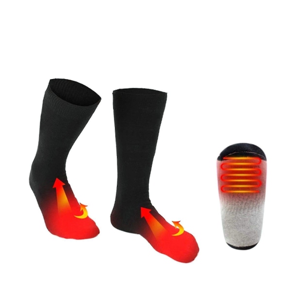 3,7v Oppvarmede sokker Fotvarmere Elektrisk oppvarming Vaskbart batteri For vinter Ski Fottur Fiske Riding Black