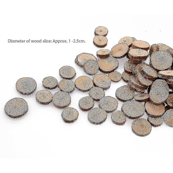 100 st Träskivor Träbitar För DIY Hantverk Bröllopsdekorationer 2-3cm-dwdz