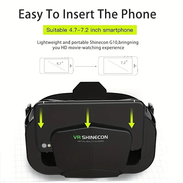 1 stk. 3D VR headset, smarte virtual reality briller