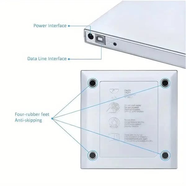 Extern DVD Optisk Enhet USB 3.0 CD/DVD Spelare Läsare Brännare för Laptop