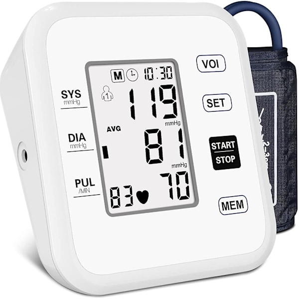 Sphygmomanometer, overarmsblodtryksmåler med stor blodtryksmanchet, automatisk digital blodtryksmåler