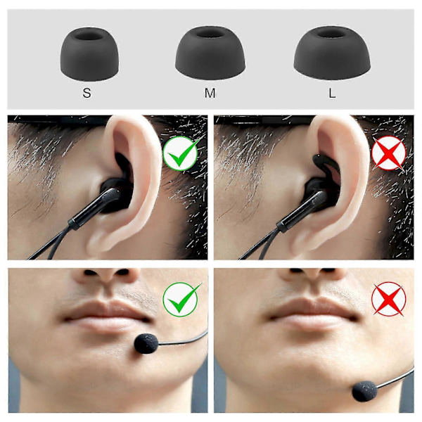 Domarheadset, Kompatibelt In-ear Hörlurar Med Mikrofon