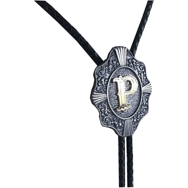 Original Initial P Western Bryllupsslips Læder Halskæde