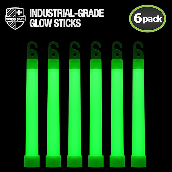 Premium 6\" Glow Sticks - Extra Starka, 12+ Timmar Varaktighet, Redo för Nödsituationer