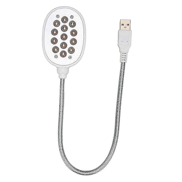 Flexibel USB Gooseneck-lampa - Stark LED-lampa för arbete, läsning, camping (Vit)