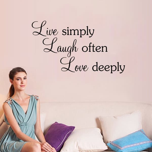 Väggdekaler med citatet \"Live Laugh Love\" för vardagsrum, sovrum, hemkonstdekor