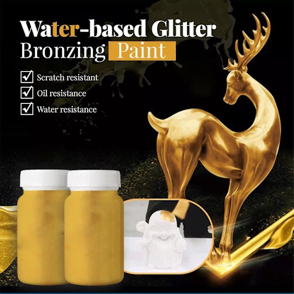 100 ml vattenbaserad glitterbronsfärg, vattenbaserad ljus pulverförgyllningsfärg - dwdz