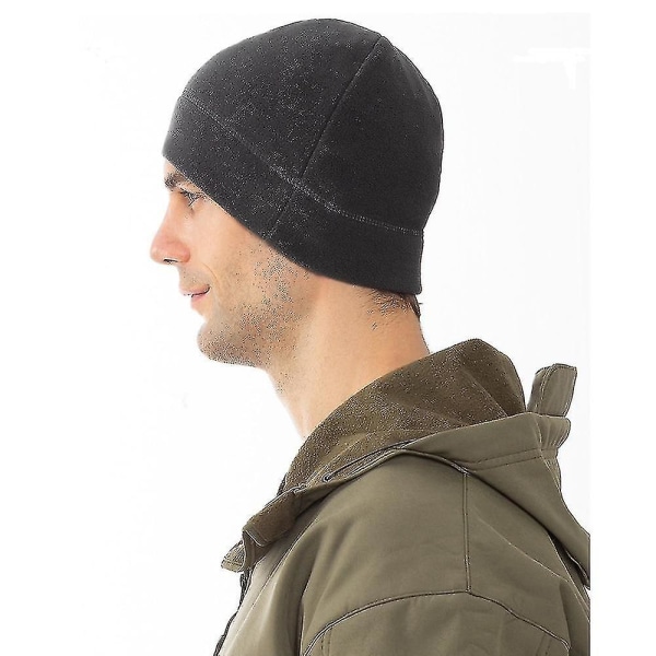 Udendørs Polar Fleece Kold Varm Bjergbestigning Ski Hat Ridning Fleece Hat_y Black