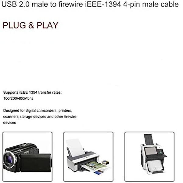 USB-kabel HAN til stik til Mini 4-benet adapter til perifere enheder, der kun er kompatible med denne TYPE adapter