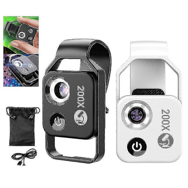 Nanozoom 200x Suurennuszoom, Nanozoom-puhelinlinssi - Erinomainen 002 black with cpl